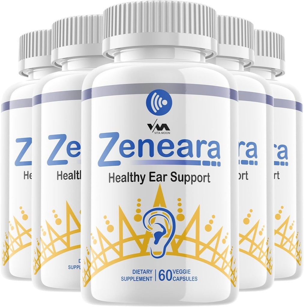 (5 Pack) Zeneara - Geavanceerde Formule Gezonde Oorondersteuning, Gehoorgezondheid en Wellness, 300 Capsules