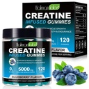 Creatine Gummies for Men & Women - 120 Count, 5000mg Creatine Monohydrate, Zero Sugar, Muscle Growth & Strength Booster, Pre-Workout Energy Supplement