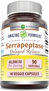 Fantastiska formler Serrapeptase Supplement | 40 000 IE | Veggie Capsules | Icke-GMO | Gluten Free | Made in USA (90 Count)