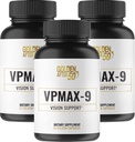 Golden After 50 VpMax-9 - Sight Care und Antioxidante Ergänzung mit Augen Vitamine, Lutein, Lycopin und Bilberry Extrakt - 3 Flaschen