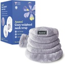 ASUTRA Weighted Neck Wrap, Plush Gray - Hands- Free Microwaveable Heating Pad for Neck and Shoulders, Hot and Cold Compress, Lavender Aromatherapy