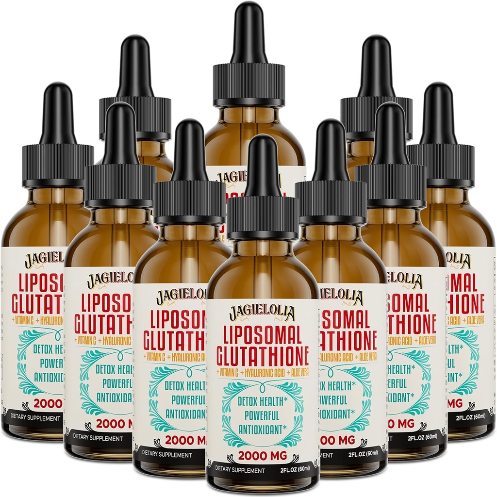 Lipostomal Glorionionen 2000MG Antioxint Detox suplementari per a Dones i homes, Defensa en directe i Energia, amb àcid àcid Hyaluron + Alo Vera Vitamina C, Natural & Vegan, 20 FLOZ