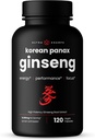 NutraChamps Koreako Panax Ginseng kapsulak | Indar gehigarria Ginsenosides Energiarako, Fokua, Performancea, Vitality & Immune euskarria | Korean Ginseng Root Extract (120, gorria)