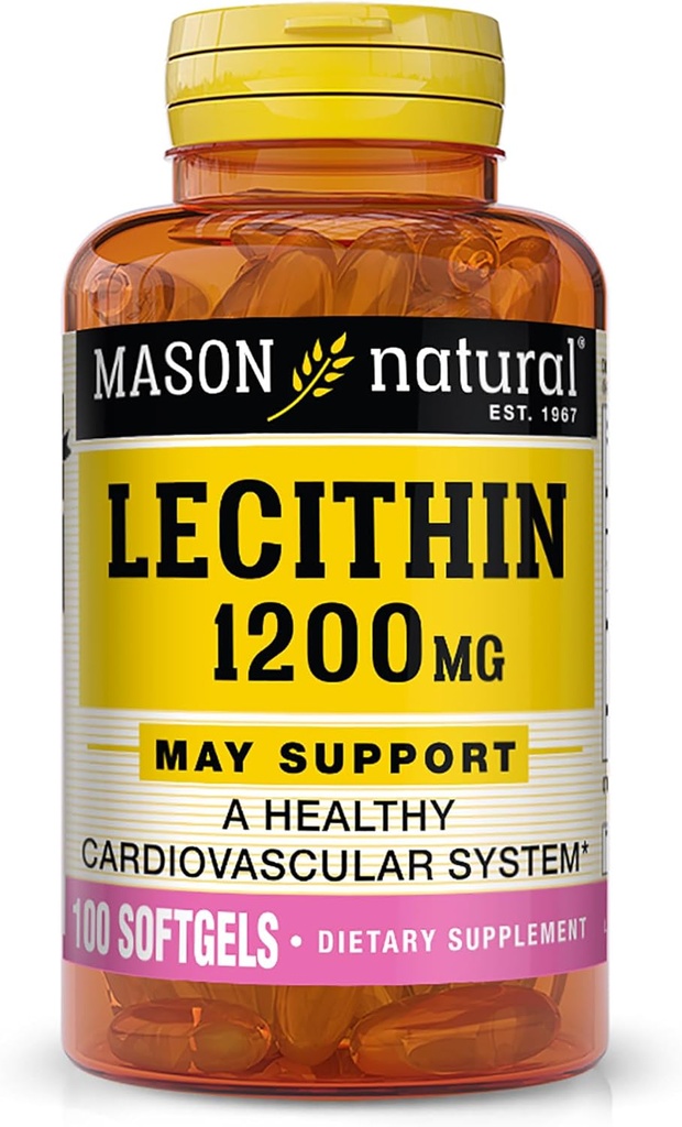 Lecithin naturala 1200 mg - Sistema kardiobaskular osasuntsua, Osasun osasuntsua sustatzen du, 100 Softgel