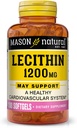 MASON NATUURLIJKE Lecithin 1200 mg - Gezond hart- en vaatstelsel, bevordert lever en reproductieve gezondheid, 100 Softgels