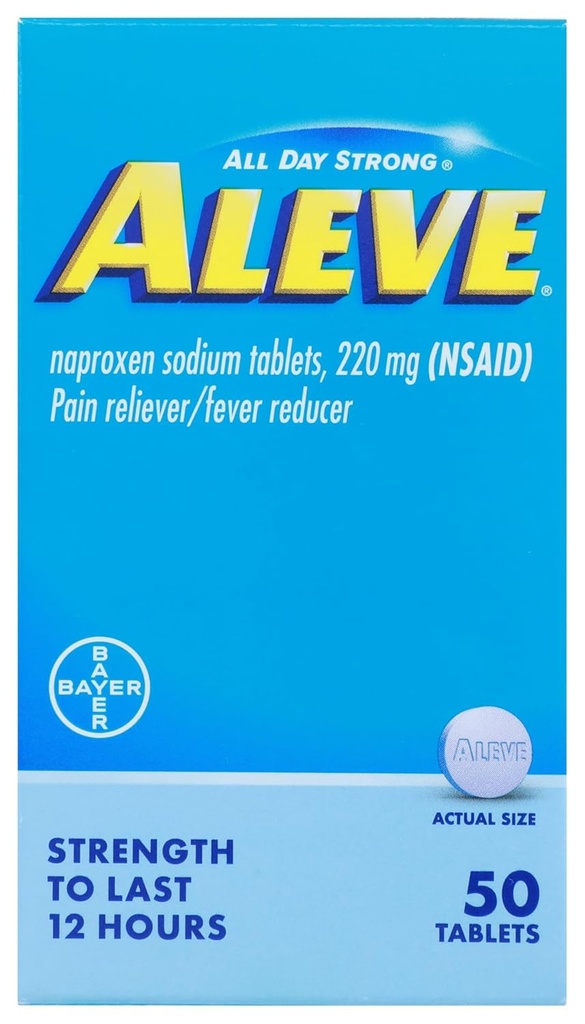 Aleve, Pain Reliever/Fever Reductor 220 mg comprimate, 50 Count