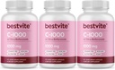 BESTVITE bitamina C 1000mg (360 Vegetarian kapsulak) (120 x 3) Citrus Bioflavinoids - Ez Stearates - Vegan - Ez GMO - Gluten Free
