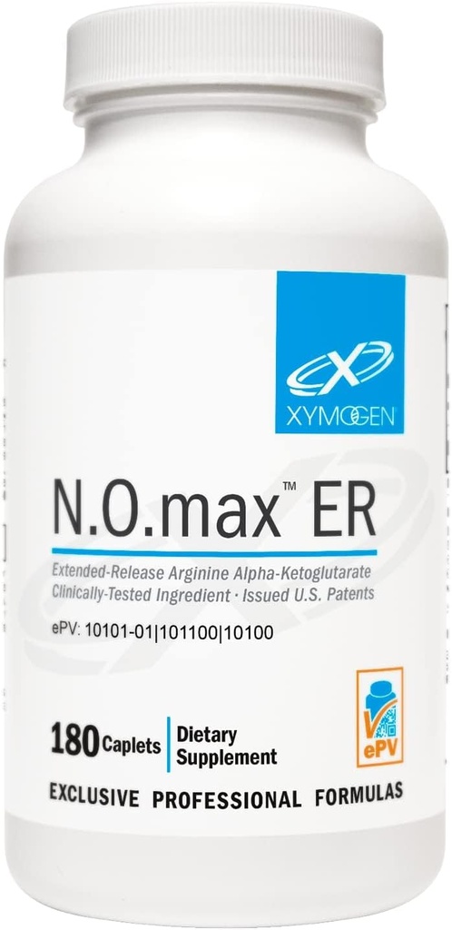 XYMOGEN N.O.max ER - Genişləndirilmiş-Release Nitric oksigen Precursor Arginine Alpha-Ketoğlutarate Support Cardiovascular Health - Təhlükəsizlik Muscle funksiyasını optimize edin (180 Caplets)