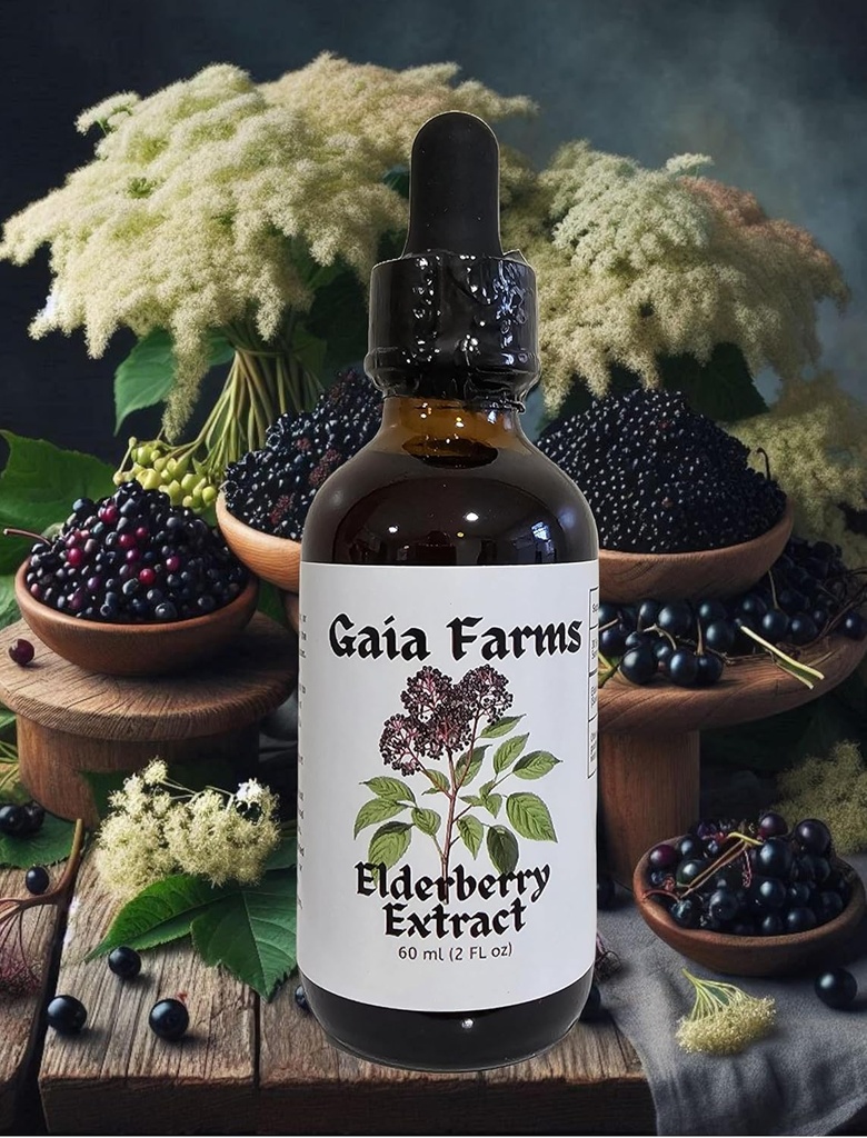 Elderberry Tincture, 2oz | Organic | Non-GMO | Winter Immune Booster!