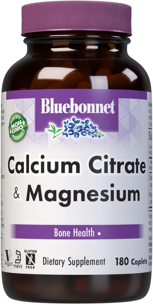 BlueBonnet Calcium Plus Magnesium Caplets, 180 הרוזן
