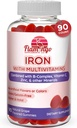 Iron Gummies: New Formula 20 mg Iron per Serving Plus Vitamin C, Zinc, B Complex. Iron Gummies for Women and Men. Anemia supplement for Fatigue, Prenatal Pregnancy- Vegan, Kosher- 90 Ct