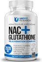 תוסף מורכב מתקדם-NAC (N-Acetyl L-Cysteine) 600 מ"ג עם L-Glutathione 500 מ"ג ו- Milk Thistle Extract-Potent Antioxidant-Immune Support Respiratory Health-Promotes Live Kidney Detox