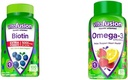 Extrasilný vitamíny biotínových gummy, Berry Ochutené, 5,000 mcg Vitamíny biotín, Amerika a Omega-3 Gummy Vitamíny, Berry Lemonade Ochutené, Vitamíny pre zdravie srdca [1]