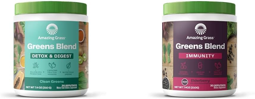 Increíble Grass Greens Blend Detox " Digest: Smoothie Mix, Cleanse with Super Greens Powder " Greens Blend Superfood for Immune Support: Super Greens Powder Smoothie