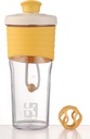 Butelka Shaker drugiej generacji do białka z kulą mieszającą - Perfect for Workouts and Outdoor Use, 24- Ounces shaker białka serwatki z wyraźnym pomiarem (Orang)
