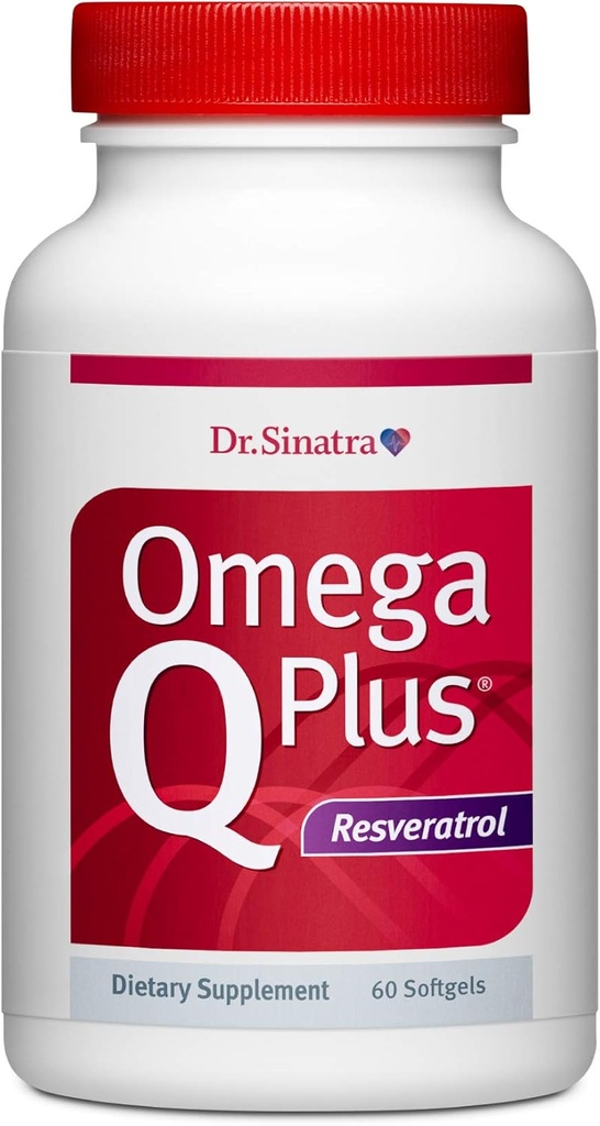 Dr. Sinatra Omega Q Plus Resveratrol - CoQ10とResveratrolのオメガ3サプリメント - 包括的な心と全身の健康を促進して、あなたの年齢をよく助けます(60ソフトゲル)