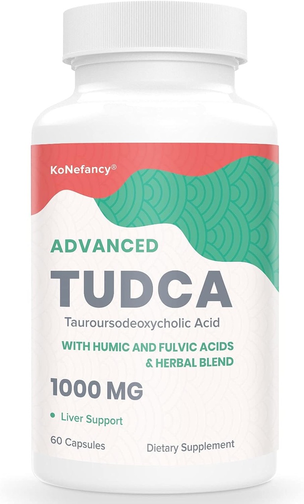 TUDCA Jetra dopolnila 1000 mg-Bile soli za čiščenje jeter Detox-Mlek Thistle Zeliščna mešanica s fulvično in humano kislino za jetra,Prebavno zdravje,60 Veganske kapsule