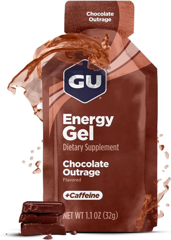 GU Energy Original Sport Nutrition Energy Gel, Chokolade Outrage, 24 Count Box
