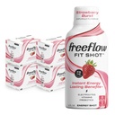 Freeflow Fit Energy Shots, Strawberry Burst, Natural Caffeine Boost with L-theanine, Ginseng, Vitamins, Prebiotics, Electrolytes (24 Count, 2oz Shots)