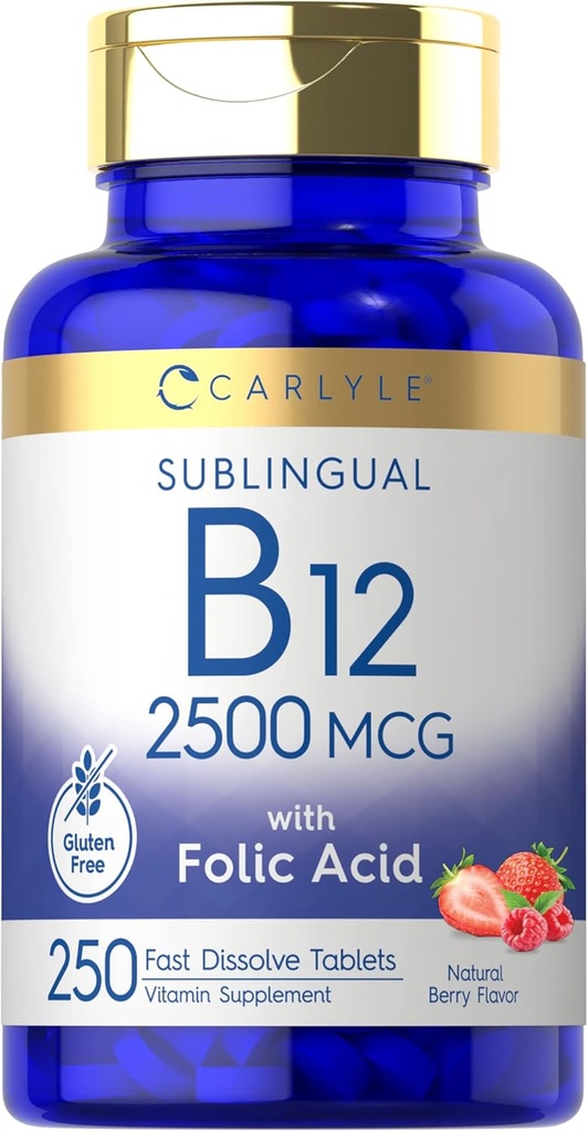 Carlyle Vitaminas B12 Po liežuviu 2500 mcg