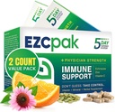 EZC Pak 5 giorni Booster di supporto immunitario affusolato - Integratore di supporto immunitario della vitamina, Echinacea, Vitamina di zinco C, Booster immuni per adulti - Vitamine di supporto immunitario (Pack of 2)