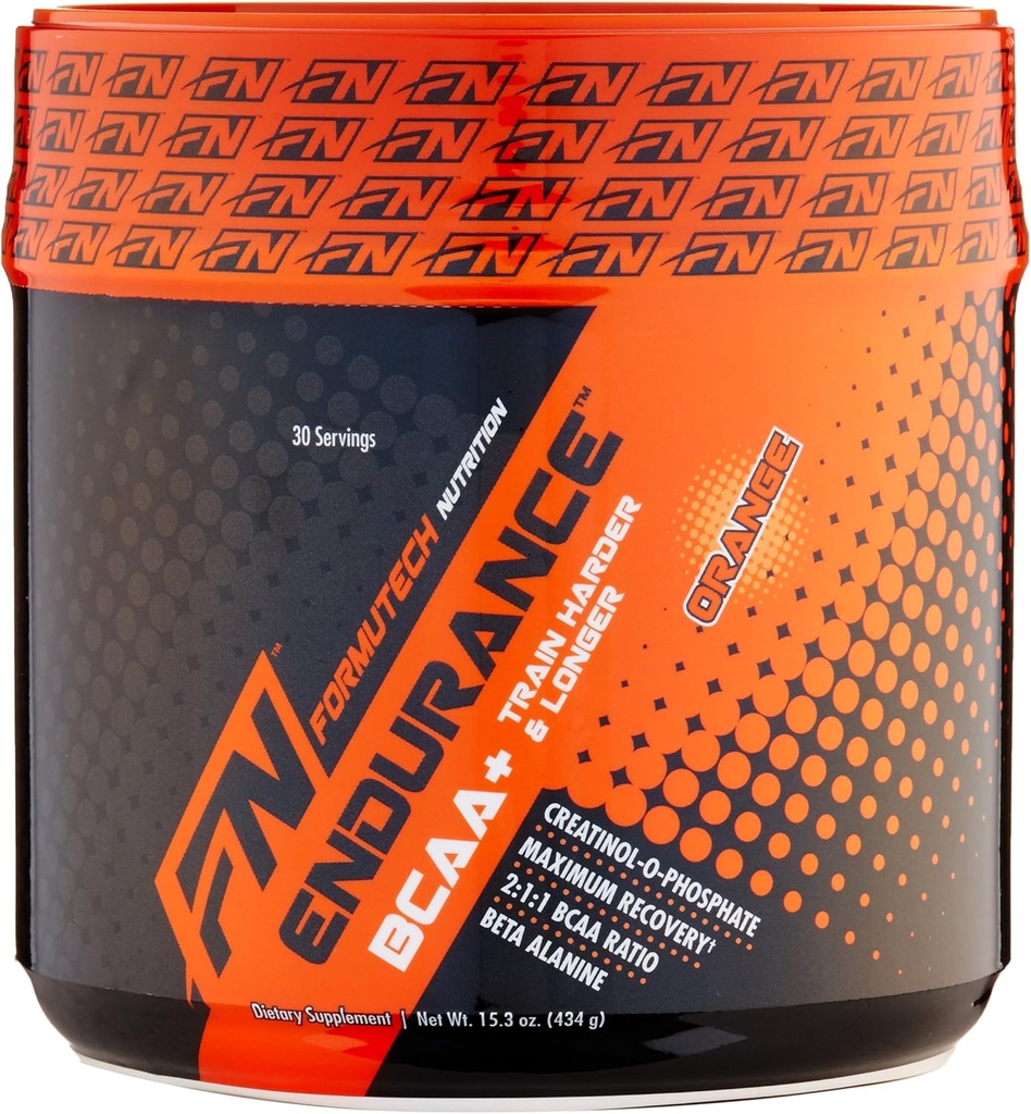 Endurance BCAA Plus, deseñado para o adestramento máis duro e máis longo con Beta Alanine, Orange, 434 Gram
