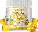 Iron Soft Chew Supplement med C-vitamin | Pineapple smaksatt | Glutenfri | Järntillskott för kvinnor män och barn | 60 greve | 2 månaders leverans