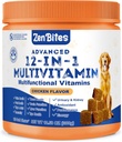 12-in-1 Dog Vitamin & Prograins 120 Soft Chews - Organik Multivitamin dengan Glukoshamine untuk Anjing - Dukungan Bersama untuk Dogs of All Ages, Sizes, & Breeds, Supports Skin, Heart, Immunity