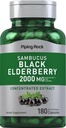 Piping Rock Black Elderberry Capsules | 180 Count | Sambucus Nigra | Non-GMO, Gluten Free Supplement