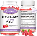 2 Pack Magnis Citrate Gummies, High Absorption Magnio Gummies suaugusiems, Raumenų ir dantų palaikymas, Vegan Natūralus aviečių skonio 120 Cts