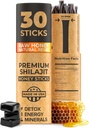 NATURAL SHILAJIT Honey Sticks - Shilajit Sveķi ar Raw Honey, Fulvic Acid & Trace Minerals, augu izcelsmes Nutrients enerģijai, Imūnsupport & Vitality - 30 Shilajit Sticks