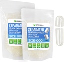 XPRS Nutra Capsule separate Dimensioni 000-100 Contare Grandi Capsule Gelatini Vuoti Separati in Borse - Premium Clear Empty 000 Pillole per Riempimento Integratore fai da te
