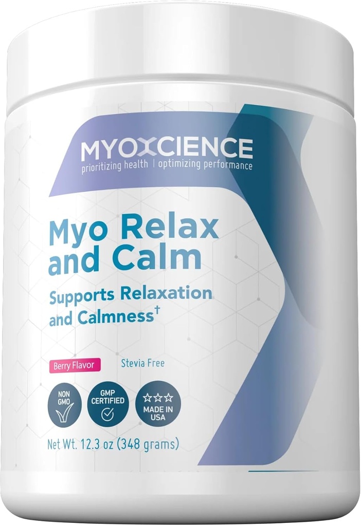 MyOXCIENCE Myo Relax & Calm | Myo-Inositol, L-Theanine, Taurin, Magnesium & GABA | Støtter søvn, Neurotransmitter & Hormone Support (Berry Flavor) (60 Serveringer)