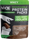 VADE Nutrition Dissolvable Protein Packs - 100% Whey Isolate Protein Powder Chocolate Milkshake - Low Carb, Low Calorie, Lactose Free, Sugar, Fat Free, Gluten Free - 30 Packets to Go
