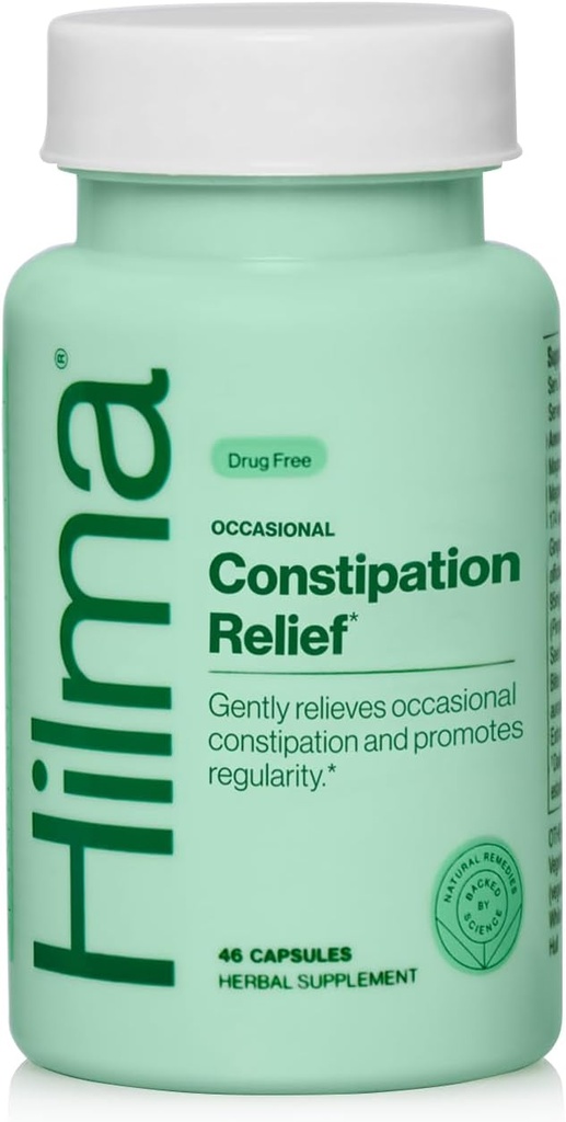 Hilma Gentle Bowel, Magnesium Citrate, 자연 및 Gentle Laxatives와 Occasional 변비 완화 w/Magnesium Citrate, Ginger, Anise 및 Bitter Orange, 46 Vegan 캡슐