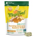 MegaFood Baby & Me Prenatal Morning Sickness Relief, Ginger Chews, with Vitamin B6, Made Without 9 Food Allergens, Honey Lemon Ginger Flavor, 30 Chews