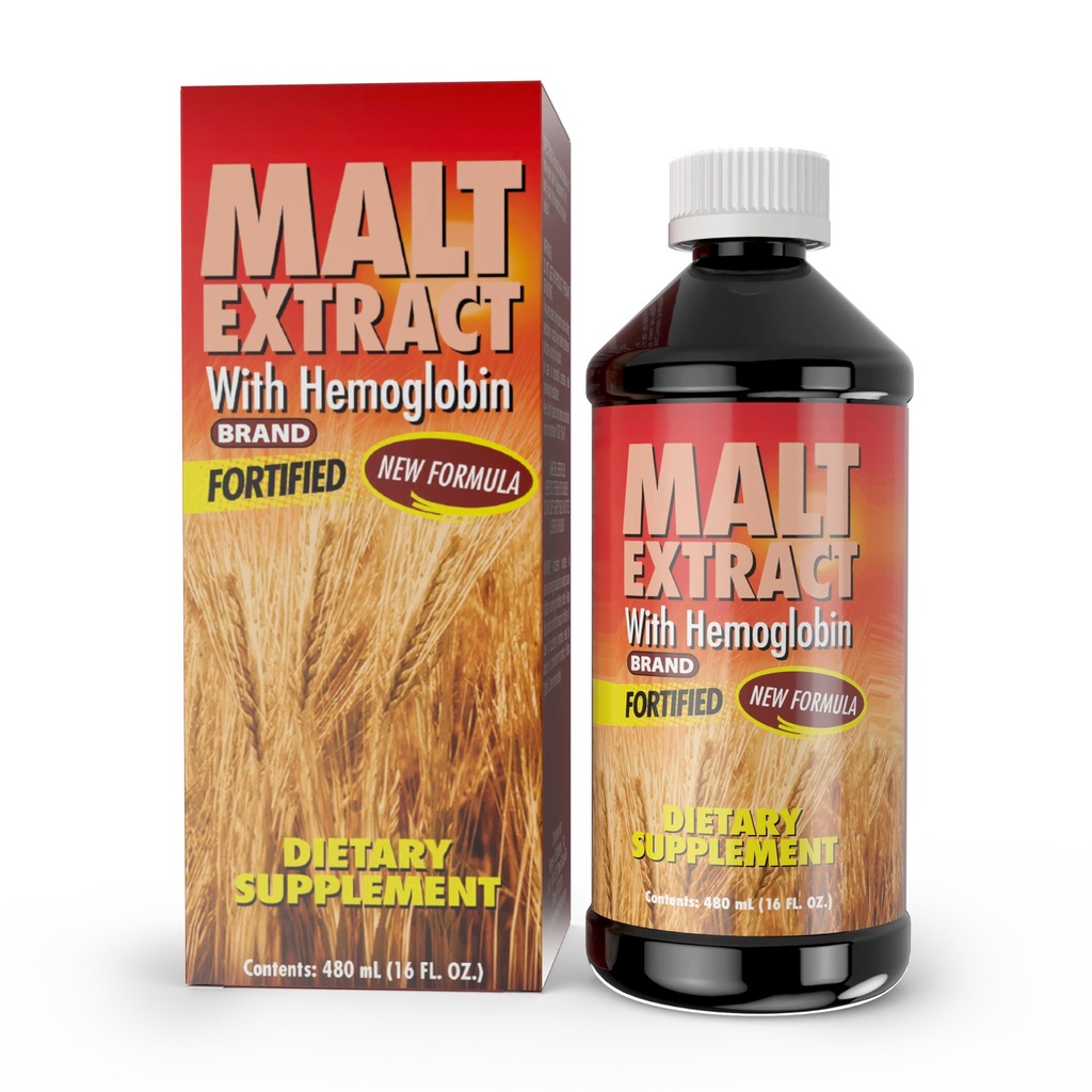 Malt and Hemoglobin Extract - Nutritional Supplement for Energy & Vitality (16 Fl Oz/Pack of 1)