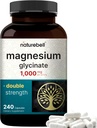 NatureBell Magnesium Glycinate 1.000mg, 240 Capsule | 500mg per Capsule | 100% Chelated & Purified | Dormire, Muscolo & Nerve Supporto | Non OGM, Senza glutine