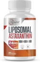 Liposomale Astaxanthine Supplement 24 MG, Maximale Absorptie, Antioxidant Sterker dan VIT C, Non-GMO en Glutenvrij - 60 Softgels(2 maanden levering)