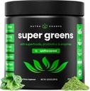 NutraChamps Super Greens Powder Premium Superfood | 20+ Organic Green Veggie Whole Foods | Wheat Grass, Spirulina, Chlorella | Antioxidant, Digestive Enzyme & Probio Blends (9.0 Oz, Unflavored)