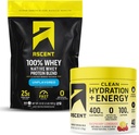 Изкачване 100% Whey Protein Powder, Unflavored 2 Lb & Hydration + Energy Electrolytes, Raspberry Lemonade 40 Servings