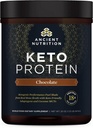 Starodávná výživa Keto protein prášek, KetoPROTEIN s tuky z bone broth a MCT olej, čokoláda, 18g protein 10g tuk per Serving, gluten zdarma, nízký karb, Paleo Friendly, 17 Služební