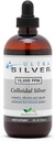 Ультра Срібло  Silver Colloidal Silver 10000 PPM, 8 Oz (236mL) Кораблі як (2) 4 Ounce Скляні пляшки Мінеральні добавки Справжній колоїдний срібло - з Dropper