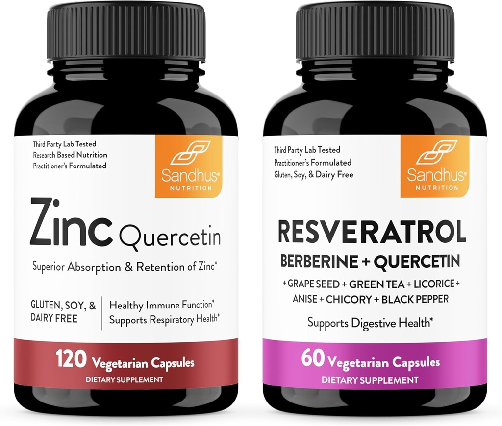 Zinc Quercetin & Resveratrol Capsules | Apoio á saúde inmune