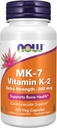 AHORA Suplementos de alimentos, MK-7 Vitamina K-2 300 mcg, soporte cardiovascular*, soporta la salud ósea*, 120 cápsulas de veg