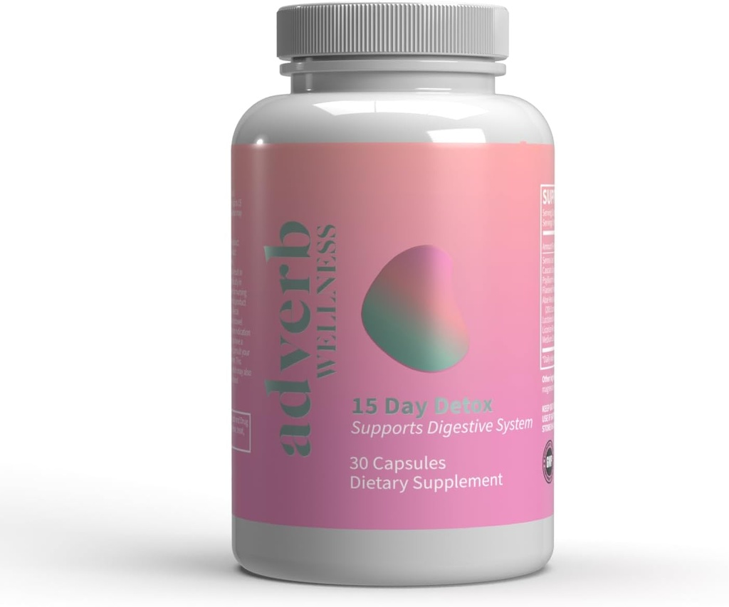 15-Day Gut Cleanse | Gut, Colon & Digestive Health Support | Natural Detox with Psyllium Husk, Cascara Sagrada & Gut Restoring Probiotics | 60 Capsules