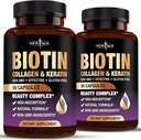 NUOVO AGE Biotin Collagen Keratin Acido ialuronico - 50.000mcg Vitamine di crescita dei capelli per uomini e donne, Unghie, Capelli, Vitamine della pelle e Blocker DHT con Vitamina E Folic Acid Pumpkin Seed MSM- 180 Conte