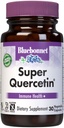 Bluebonnet Nutrition Super Quercetin Cápsulas vegetais, fórmula de vitamina C, melhor para o apoio sazonal e imunológico, sem OGM, sem glúten, sem soja, sem leite, Kosher, 30 cápsulas vegetais