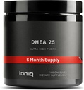 Toniiq Ultra ad alta resistenza DHEA 25mg supplemento per gli uomini - 99%+ Integratore DHEA micronizzato altamente purificato e biodisponibile per donne e uomini - DHEA 25 mg - 180 capsule