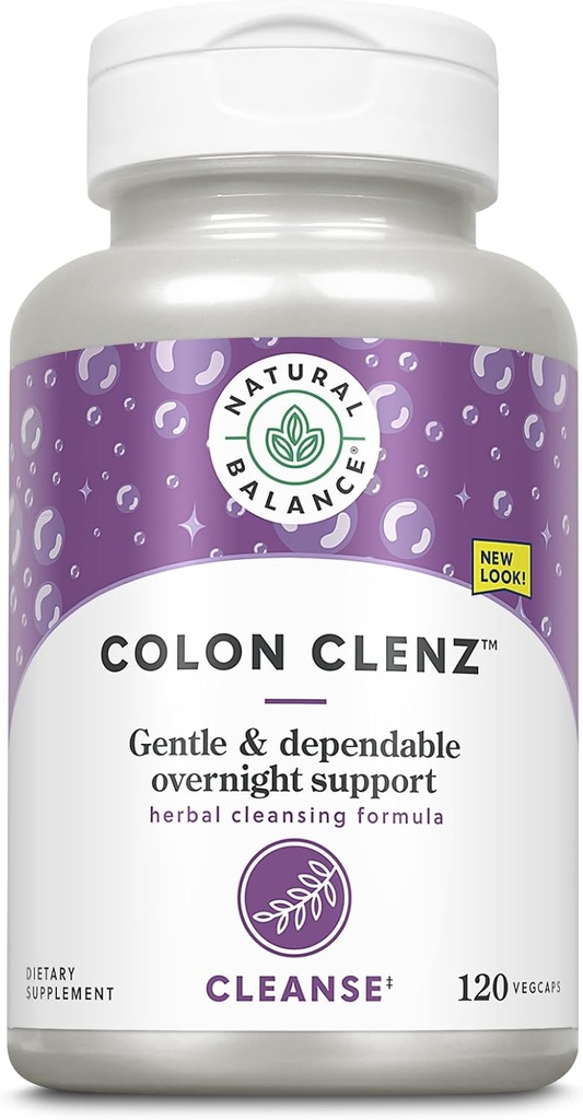 Colon cân bằng tự nhiên Clenz  Herbal Colan Cleanse, Detox Cleanse, và bổ trợ sức khỏe - nhẹ nhàng và đáng tin cậy qua đêm Công thức 60 ngày bảo đảm (120 lần phục vụ, 120 lần VegCaps)